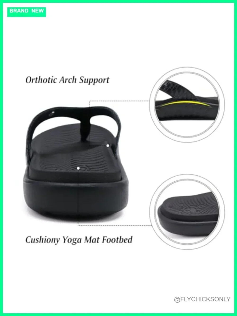 Arch Support Yoga Mat Cushioned Thong Sandals | Comfortable Walking Slides